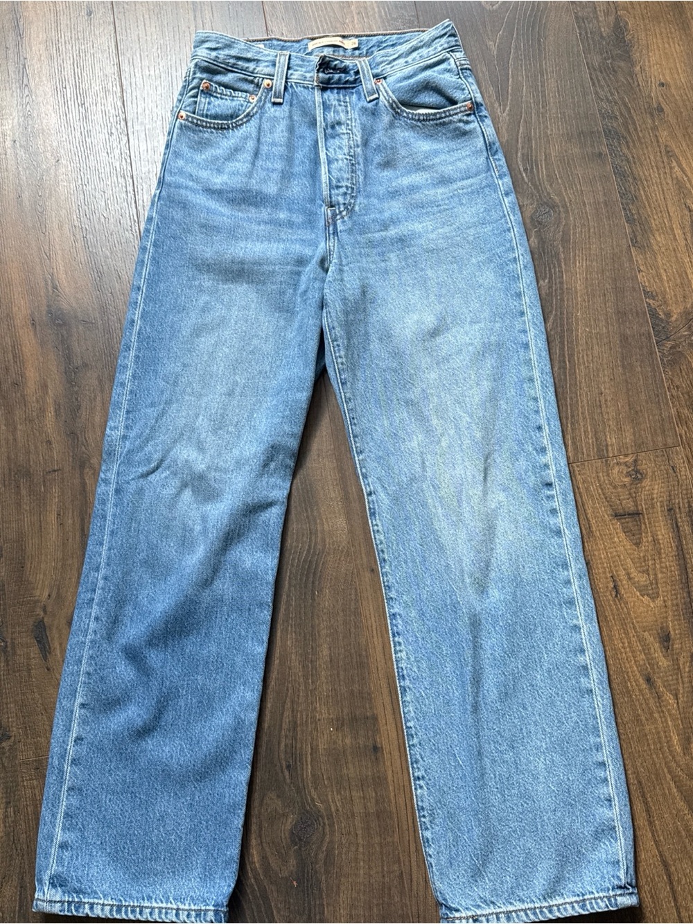 Levi’s Light Blue Button Fly Straight-Leg Jeans